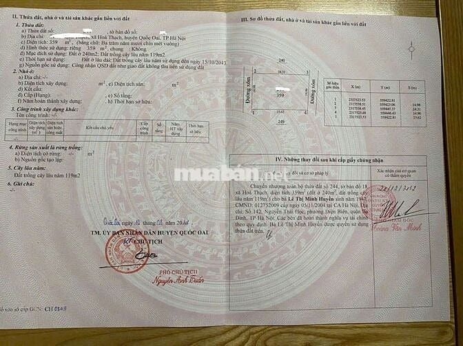LÔ ĐẤT HIẾM 2MẶT ĐƯỜNG MẶT TIỀN KHỦNG 15M,DT 359M(ĐẤT Ở 240M)