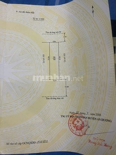 Cần bán lô đất 105m2 tại Mặt Máng nước, An Đồng, An Dương, Hp