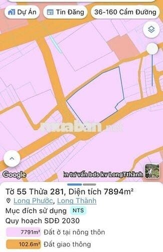 Chính chủ bán đất 2 mặt tiền cách cổng sân bay Long Thành 4km