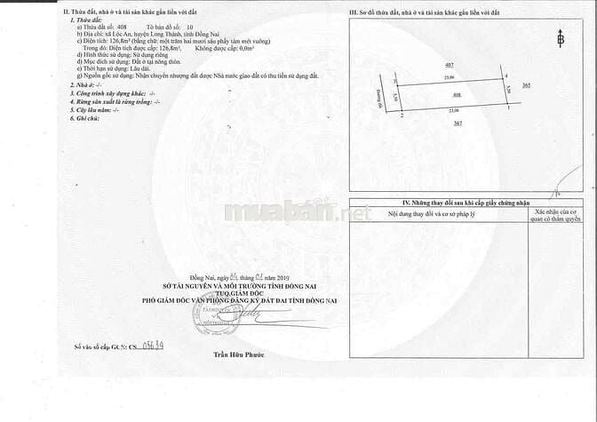 CẦN BÁN ĐẤT THỔ CƯ XÃ LỘC AN, LONG THÀNH, ĐỒNG NAI