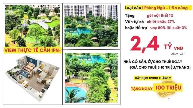 Chỉ 450tr ký ngay HĐMB sở hữu căn hộ 1PN+