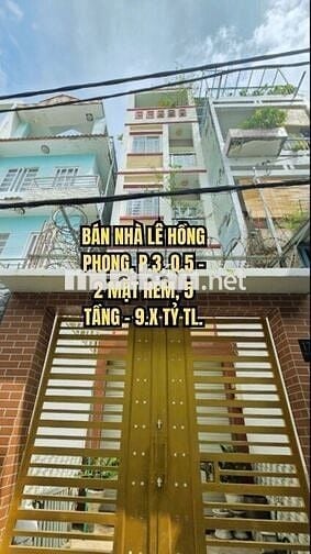🏠 BÁN NHÀ LÊ HỒNG PHONG, P.3, Q.5 - 2 MẶT HẺM, 5 TẦNG - 9.X TỶ TL.