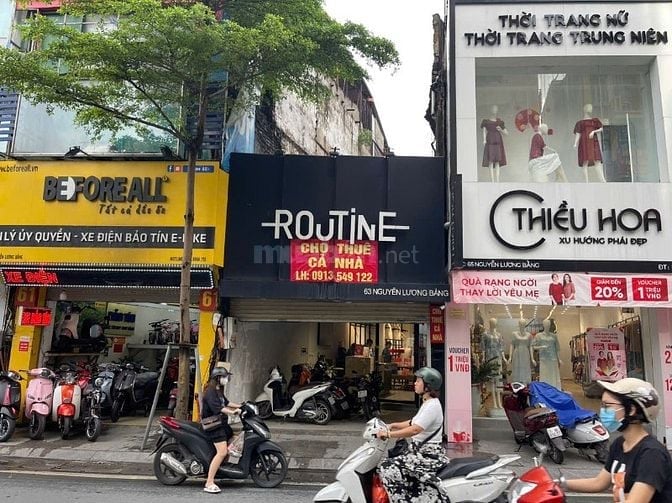 Cho thuê nhà số 63 Nguyễn Lương Bằng, DTMB T1: 95m2, DTT2: 20m2