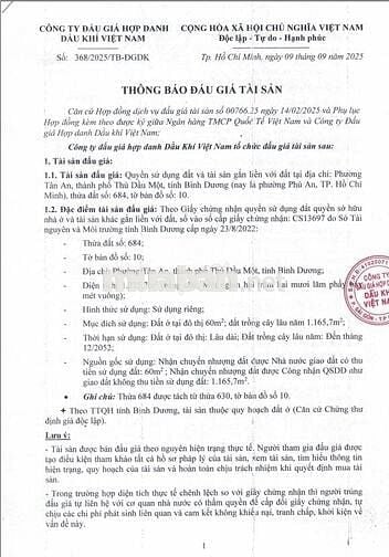 BĐS Phường Tân An, TP. Thủ Dầu Một, Bình Dương (Phú An, TP.HCM)