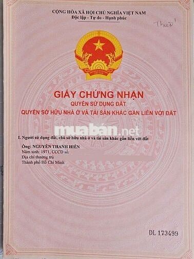 Bán đất 630m2 - mặt tiền đường Dương Văn Hạnh - Cần Giờ, TPHCM