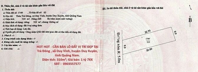 ĐẤT VỊ TRÍ ĐẸP TẠI Trà Đông , xã Duy Vinh, huyện Duy Xuyên, Quảng Nam