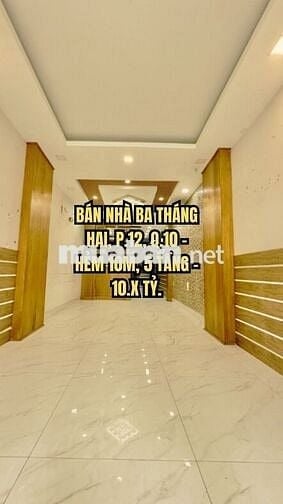 🏠 BÁN NHÀ BA THÁNG HAI, P.12, Q.10 - HẺM 10M, 5 TẦNG - 10.X TỶ.