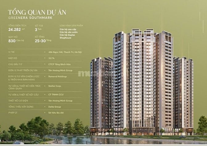 CĂN HỘ 1 PHÒNG NGỦ, DỰ ÁN GREENERA SOUTHMARK GIẢM GIÁ LÊN TỚI 19%