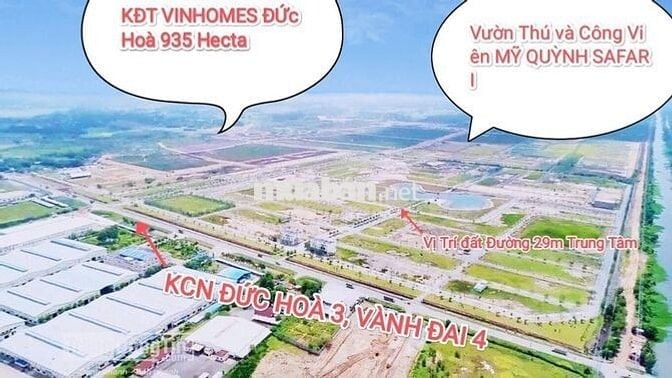 LÔ GÓC DARECO NHỰA 16 m, (7,5x20), ĐT 823 (vanh đai 4), KCN đức hòa 3