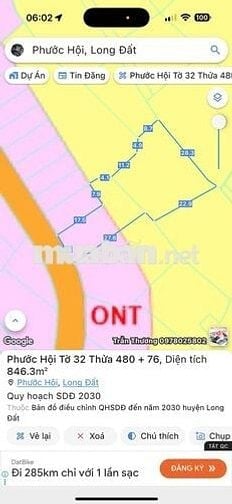 MỘT LÔ ĐẤT PHƯỚC HỘI CŨ  BÂY GIỜ LÀ PHƯỚC HẢI ,,,TP. HỒ  CHÍ MINH  Một