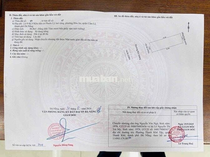 chủ cầm bán đất đường bùi giáng , đường 7 m5 gần bắc sơn