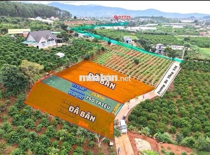 HÀNG HIẾM MÊ LINH VEN ĐÀ LẠT 230m2  sổ riêng thổ cư chỉ 750 triệu