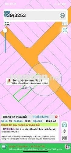 Khu trung tín ấp 5 sông trầu cũ( xã Trảng Bom mới) 899trieu gần chợ.