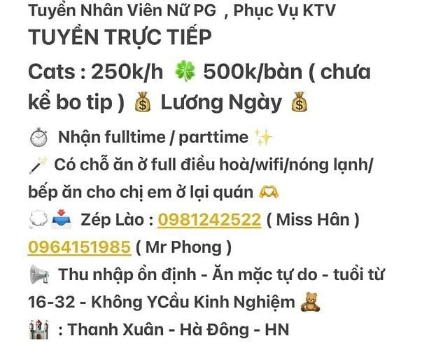 Tuyển 5 Bạn nữ PG Bia , Phục Vụ KTV - Thanh Toán Theo Ngày 