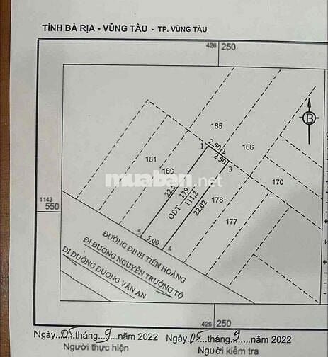 BÁN ĐẤT MẶT TIỀN ĐINH TIÊN HOÀNG P.2 TP.VT. GẦN BIỂN BÃI TRƯỚC