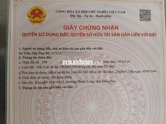 Bán đất thổ cư tỉnh Đồng Nai (Bình Phước cũ)