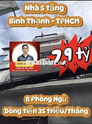 🔥 BÁN NHÀ 5 TẦNG – 8 PHÒNG NGỦ – DÒNG TIỀN 35 TRIỆU/THÁNG