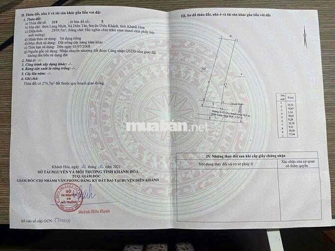 ☘️Bán Đất mặt tiền đường hl62 xã Diên Tân(cũ) nay thuộc xã Diên Thọ