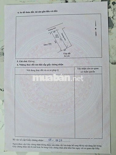 Gia đình cần bán lô đất MT 6+ 2 dt 134m2