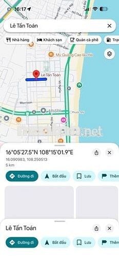 Hai lô liền kề 180m2 mặt tiền Lê Tấn Toán siêu đẹp sát biển Mỹ Khê