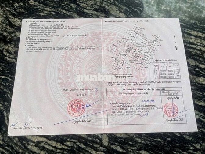 ngộp ngân hàng bán lô đất ở Quận 12, DT 68m2, giá 2ty1