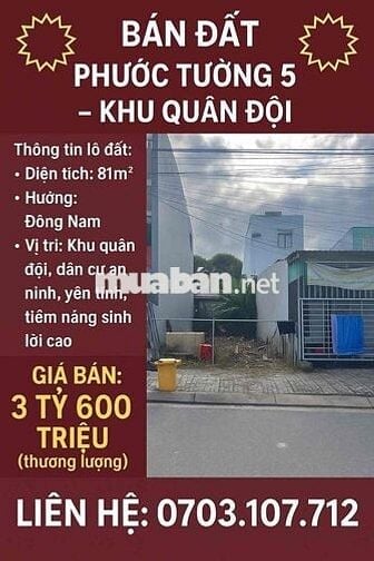 bán đất phước tường 5 khu quân đội