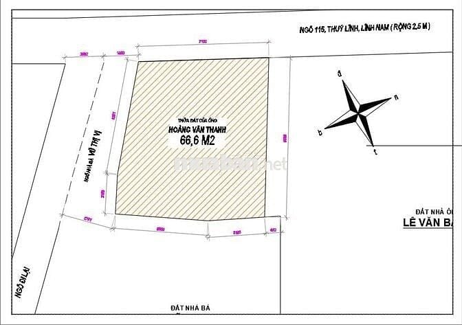 Cần bán mảnh đất 66 m2 có 3 mặt giáp ngõ ra phố Thúy lĩnh