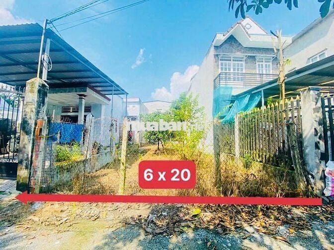 🛸 [2 TỶ 6] Đất 6x20m (120m², thổ cư 80m²) đường xe hơi – Bình Nhâm 03