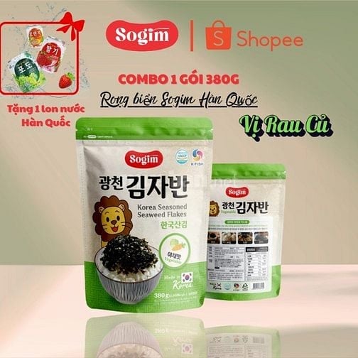 Rong biển Sogim gói 380g , Rong biển ăn liền Hàn 