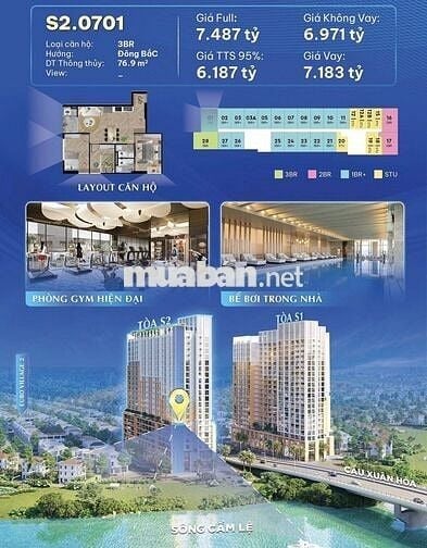 Căn góc diện tích lớn view pháo hoa cực đỉnh tòa căn hộ Hòa Xuân Spana