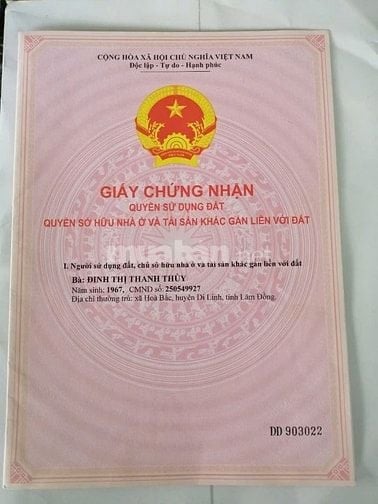 BÁN ĐẤT XÃ HÒA BẮC, HUYỆN DI LINH, TỈNH LÂM ĐỒNG CŨ