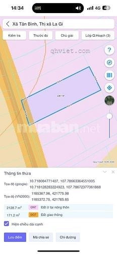 28x81(2301m2) Lê Đức Thọ Tân Bình LaGi Quy Hoạch Đất Ở, Mặt Tiền Đường