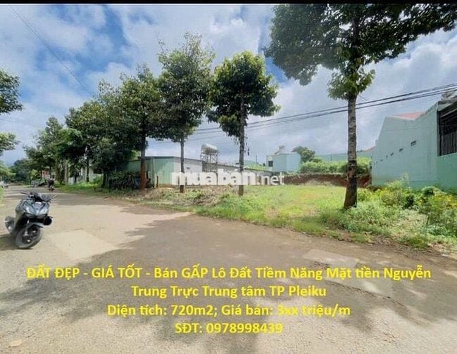 Bán GẤP Lô Đất Tiềm Năng Mặt tiền Nguyễn Trung Trực Trung tâm TPPleiku