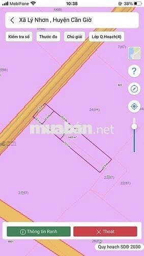 Bán Lô Đất Thỏi Cư Đường Số 8 xã Lý Nhơn huyện Cần Giờ TPHCM
