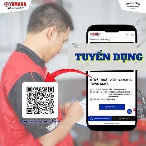 Yamaha Town CMT8 tuyển dụng KỸ THUẬT VIÊN XE MÁY