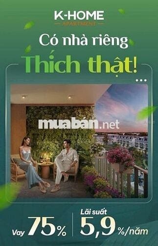 Bán căn hộ K-HOME APARTMENT,  1 phòng ngủ, diện tích 46,69 m2.