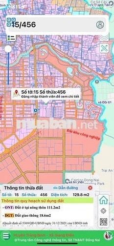 Bán gấp lô đất xã Trảng Bom mới (xã Giang Điền cũ) 1ty450 gần kcn .