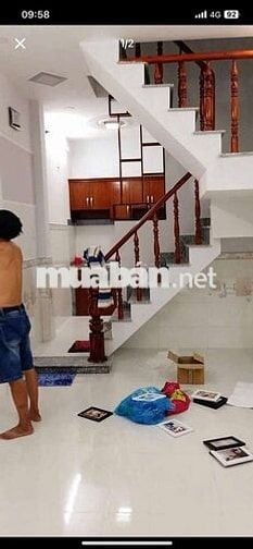 Nhà trệt 2 lầu 3pn 3 vs hẻm xe ba gác