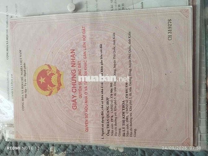 CHÍNH CHỦ CẦN BÁN LÔ ĐẤT ĐẸP TẠI PHÚ QUỐC