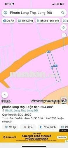 THANH LÝ GẤP LÔ ĐẤT CHỈ  TẠI PHƯỚC LONG THỌ - BRVT