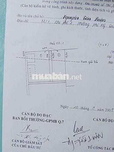 Đất hiện trạng tỷ lệ 1/500, kdc hiện hữu