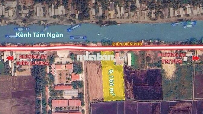 Bán đất mặt tiền Điện Biên Phủ, 9166m², có 600m² thổ cư- giá 9 tỷ 990