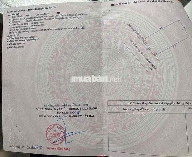 CHÍNH CHỦ CÓ VIỆC GIA ĐÌNH CẦN BÁN GẤP LÔ ĐẤT DT: 95m2 TẠI KIỆT OTO NG