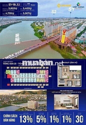 Giỏ hàng Spana ngày càng nóng trở lại,1 căn góc 2pn view sông mát mẻ.