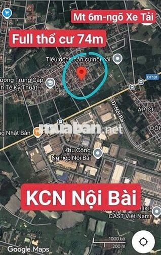 3.3x tỷ lô full thổ cư Xuân Bách giáp KCN Nội Bài ngõ xe Tải