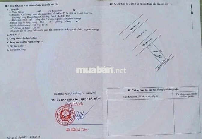 Bán nền 107 & 109 đường D3 Khu Hồng Loan 6A, P. Cái Răng, Tp. Cần Thơ.