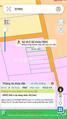 Bán đất thổ cư 102,3m² giá chỉ 950 triệu – Trung tâm xã An Viễn