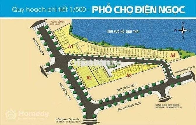 BÁN ĐẤT MT ĐƯỜNG 10M5 - KHU PHỐ CHỢ ĐIỆN NGỌC