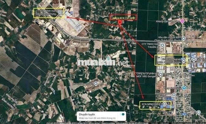 'đất nền sổ đỏ dt 260m² kcn minh hưng hàn quốc - kdc đại nam