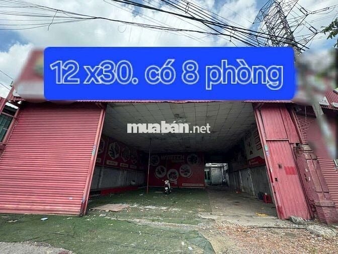 Cho thuê kho mặt tiền quốc Lộ 1A Dt 12x30. Có 8 phòng giá 24 triệu
